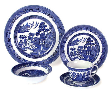 willow blue dinnerware set