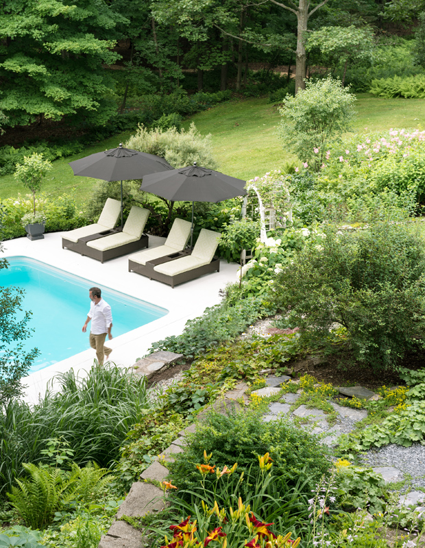outdoor backyard pool garden