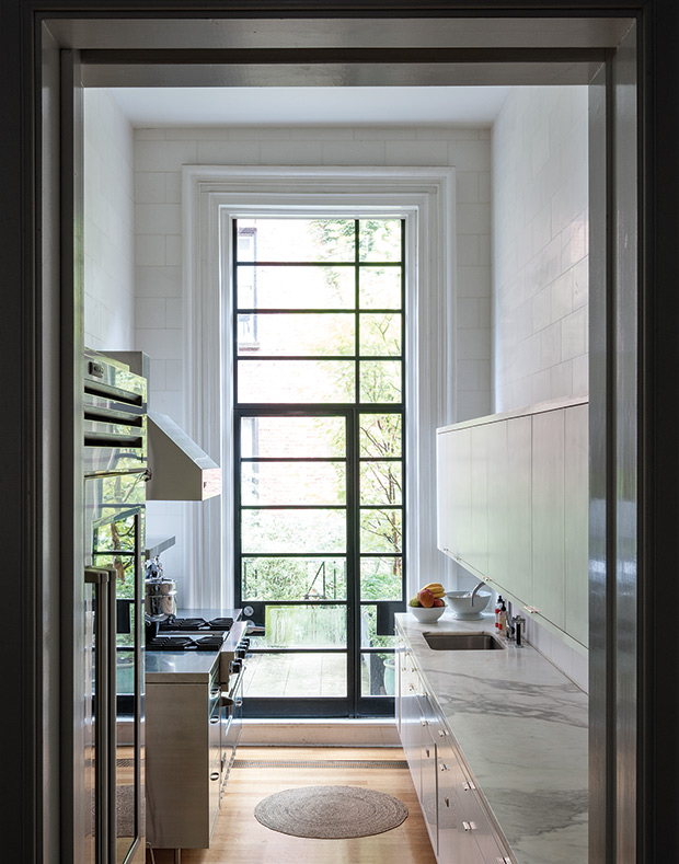 Modern galley kitchen.