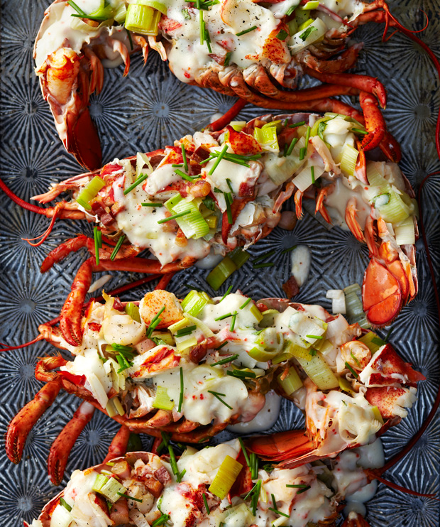 Lobster Thermidor with Leeks and Bacon