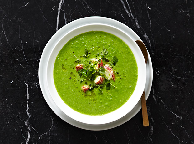 pea soup with lobster