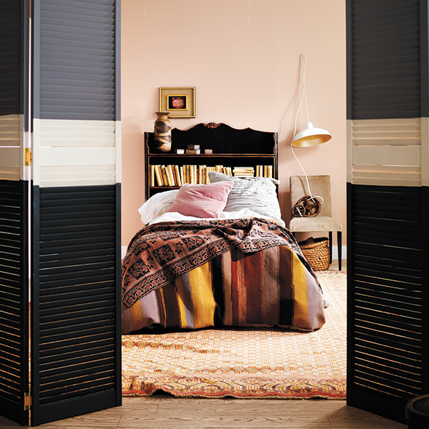 bedroom with shutters