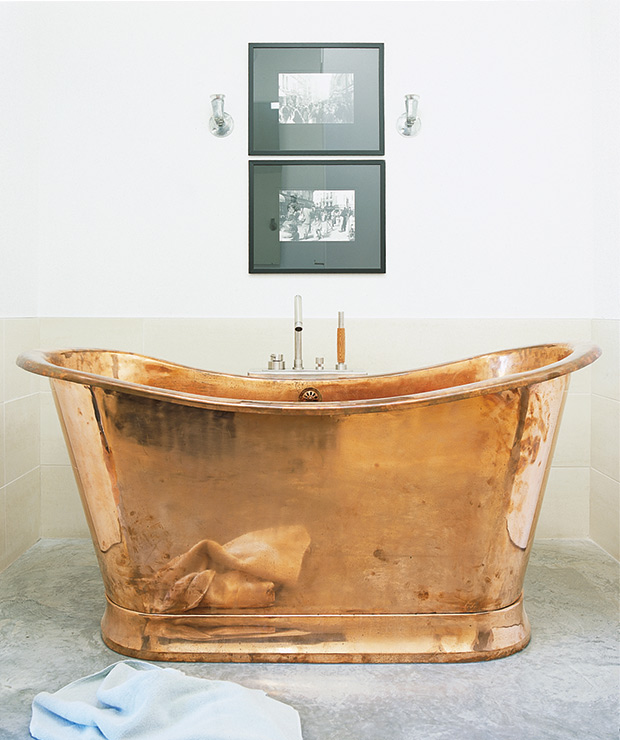 copper standalone bathtub