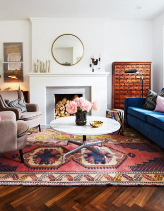 colorful boho living room