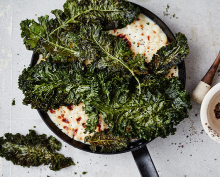 Mac And Cheese With Kale Chip Crust