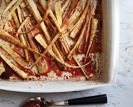 Pomegranate-Lacquered Parsnips