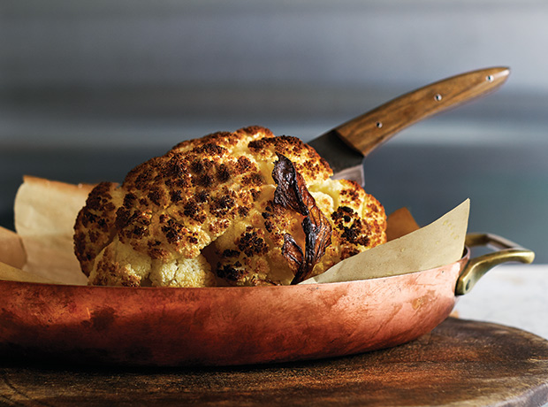Whole-Roasted Cauliflower with Anchovies & Capers