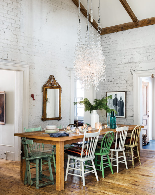 Eclectic dining room with Scandi twist.