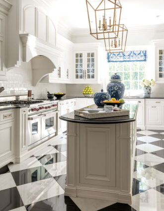 black and white tile