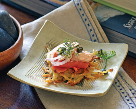 Potato Latkes with Smoked-Trout Mousse