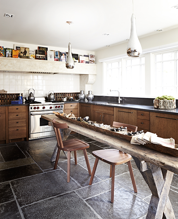 House & Home - 2-light-wood-kitchens-long-wooden-table