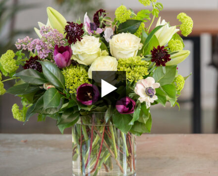 DIY Floral Arrangement With Purple Flowers | Video Tutorial