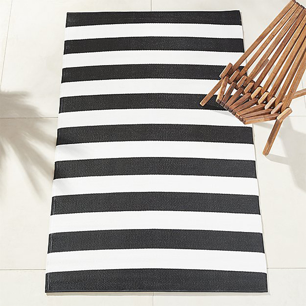 striped outdoor rug