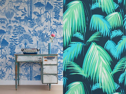 House & Home - Trending Now: Palm Print Wallpaper