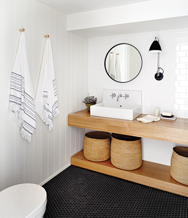 21 Small Bathrooms Suzanne Dimma, Bathroom Vanity Baskets