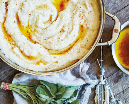 Brown Butter Mashed Potatoes with Fried Sage