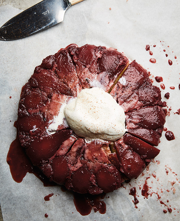 Upside-Down Poached-Pear Cake