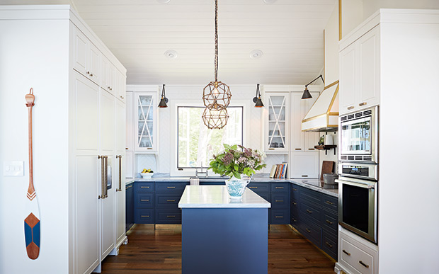 blue white cottage kitchen