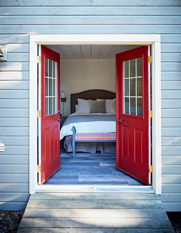 red cottage exterior door