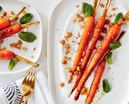 Harissa Carrots With Crispy Chickpeas