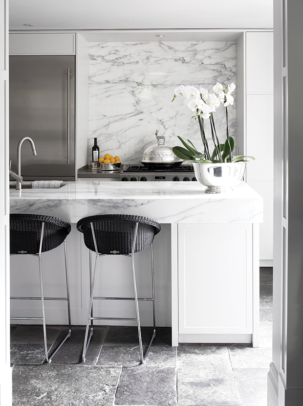 modern white marble kitchen