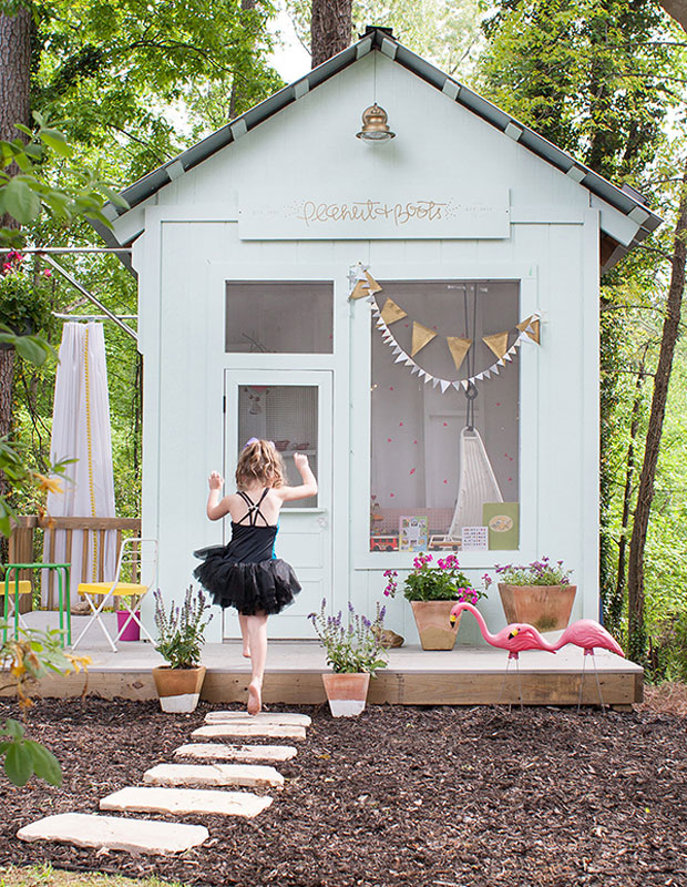 White playhouse shed