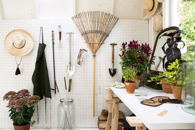 Garden shed pegboard