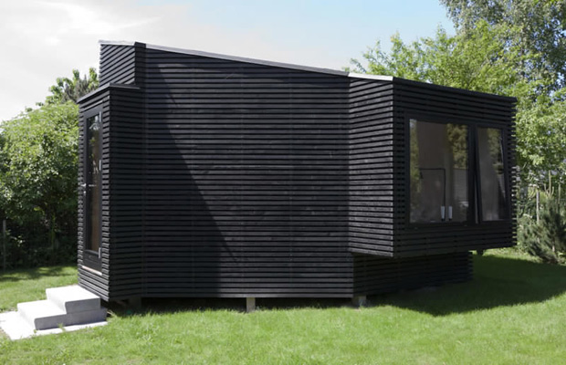 Black shed turned guesthouse