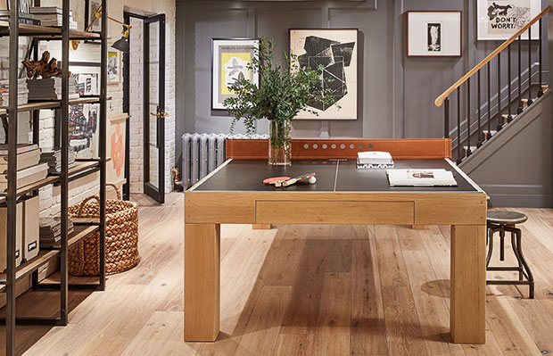 Nam Dang-Mitchell's basement with ping pong table.