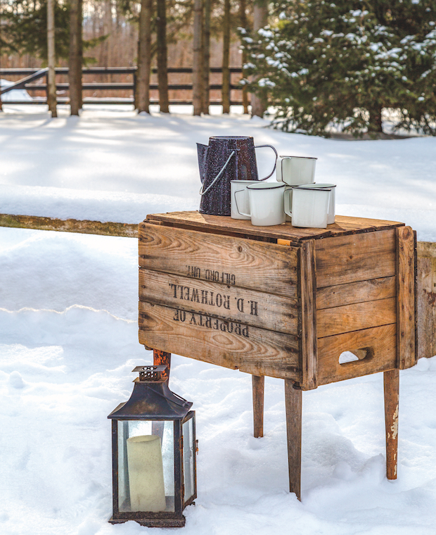 Outdoor hot chocolate station
