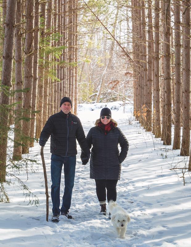 Robert and Tracey walking in the forest
