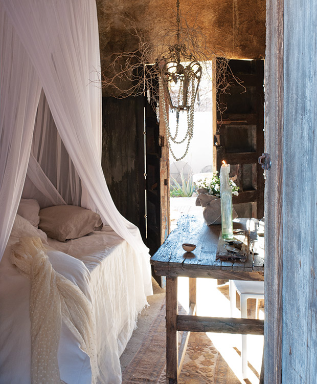 Bedroom with rustic charm and character