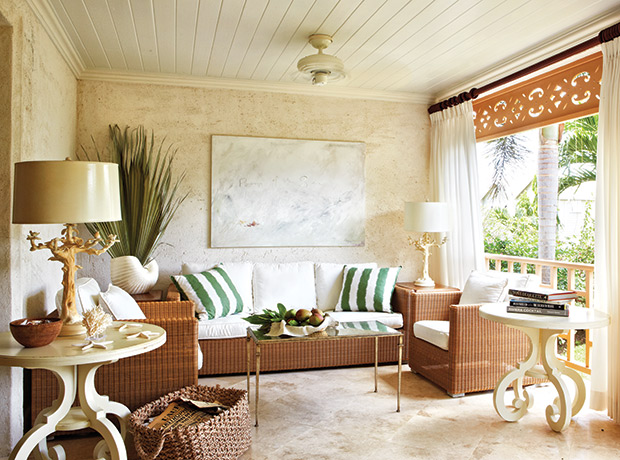Outdoor living room with charming natural flair