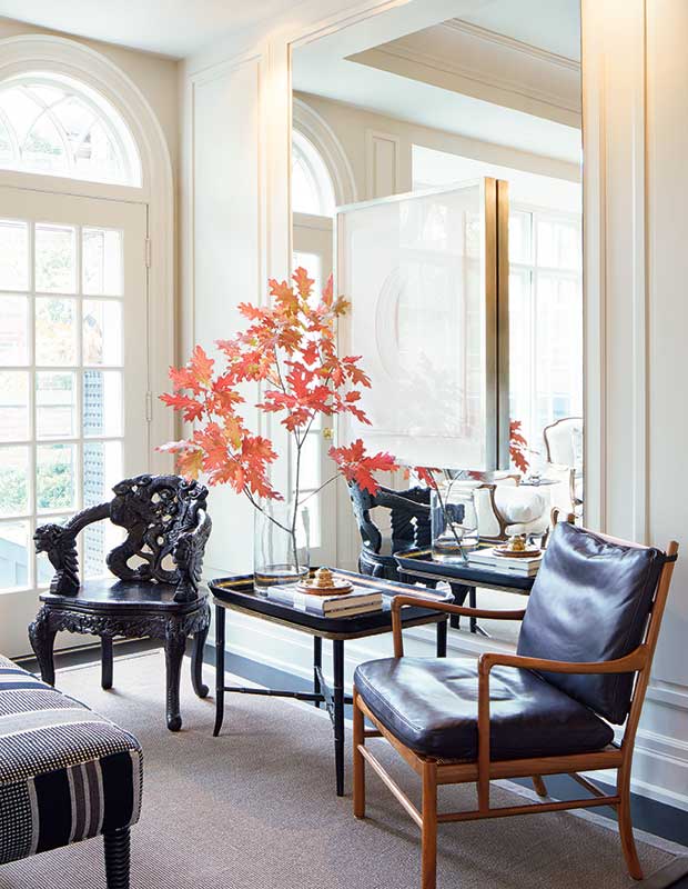 Eclectic chairs in a living room