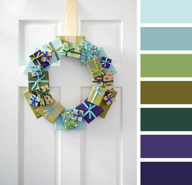 Holiday color palette - blue and green