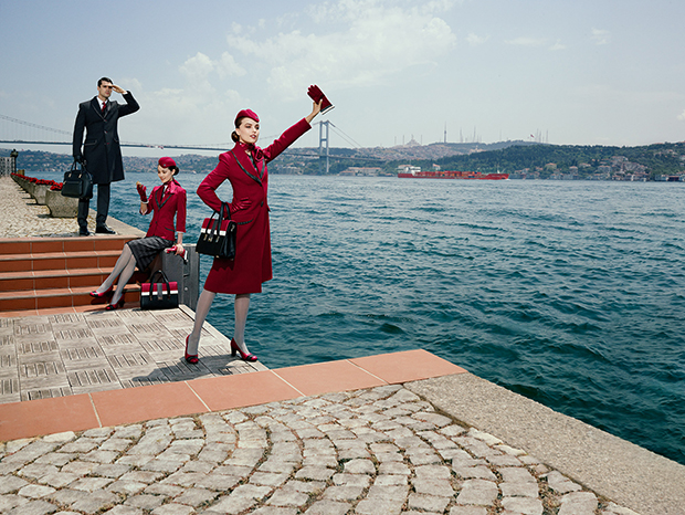 Turkish Airlines' rich red uniforms