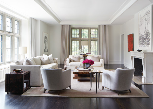 Julie Charbonneau living room with a clean palette