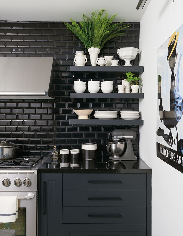 Top Pinterest Images of 2018 - an all black kitchen with subway tile