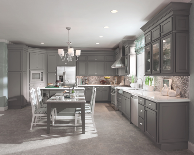 Beautifully designed Home Depot kitchen with matte cabinets