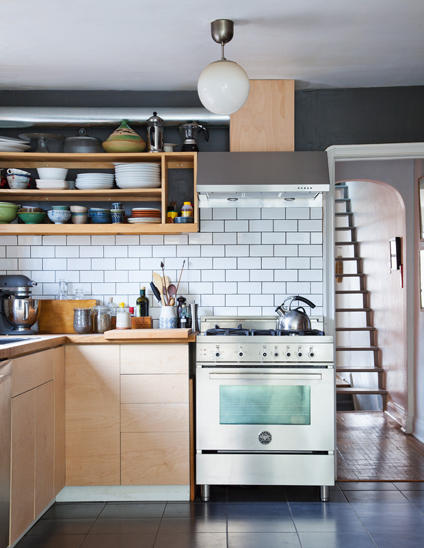 Organized family homes sleek industrial style kitchen