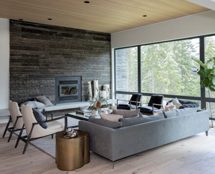 Ami McKay contemporary Whistler home with a modern ski chalet
