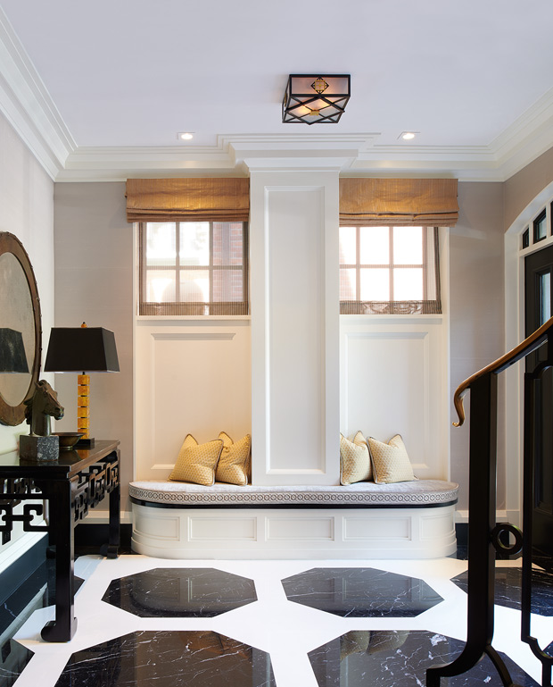 James Davie opulent townhouse banquette seating