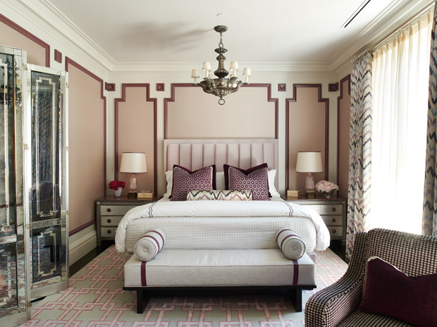 James Davie opulent townhouse 1930's-inspired master bedroom