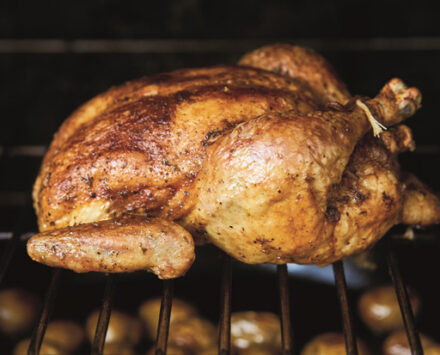 Rack-roasted Chicken with Gravy Potatoes