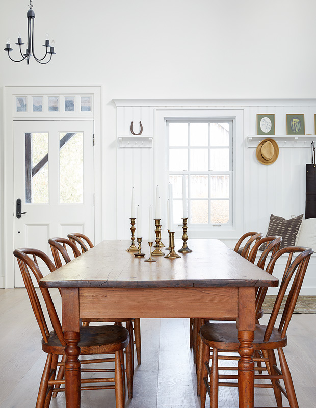 English farmhouse kitchen dining table