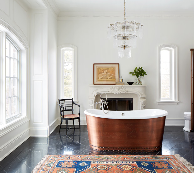 Beautiful bathrooms with a copper tub