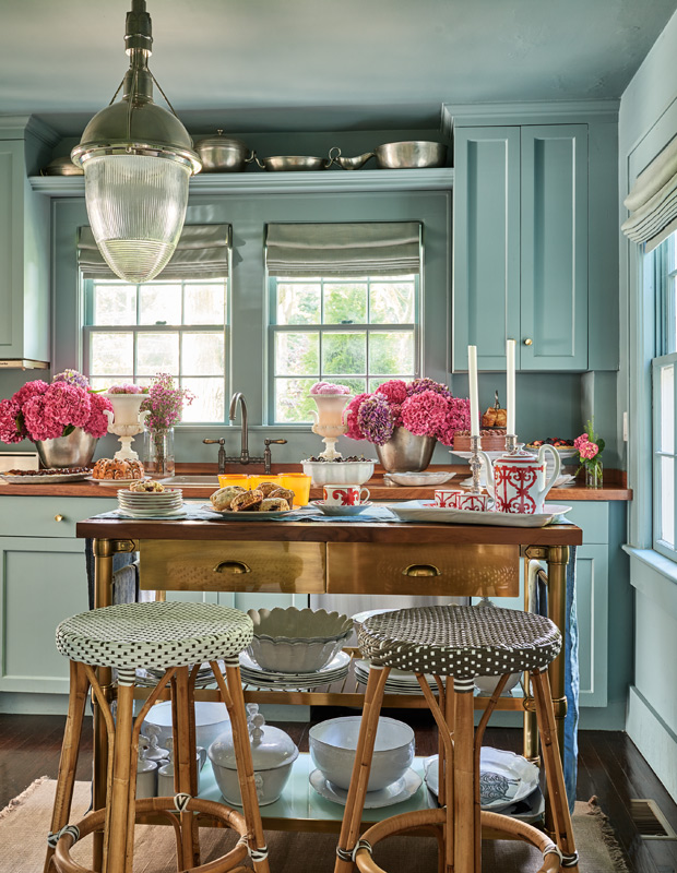 Colorful kitchens blue cabinets