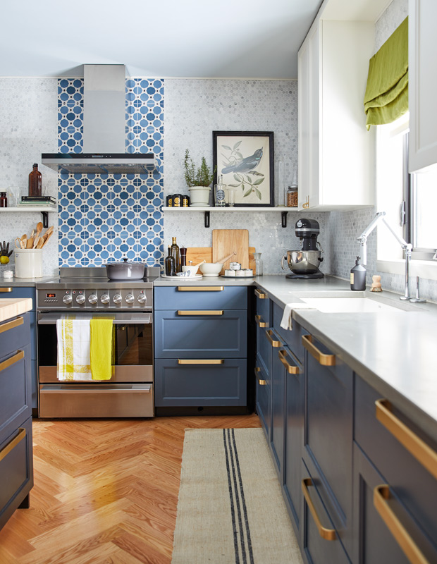 Kitchen of the month blue and white kitchen dark powder blue cabinets