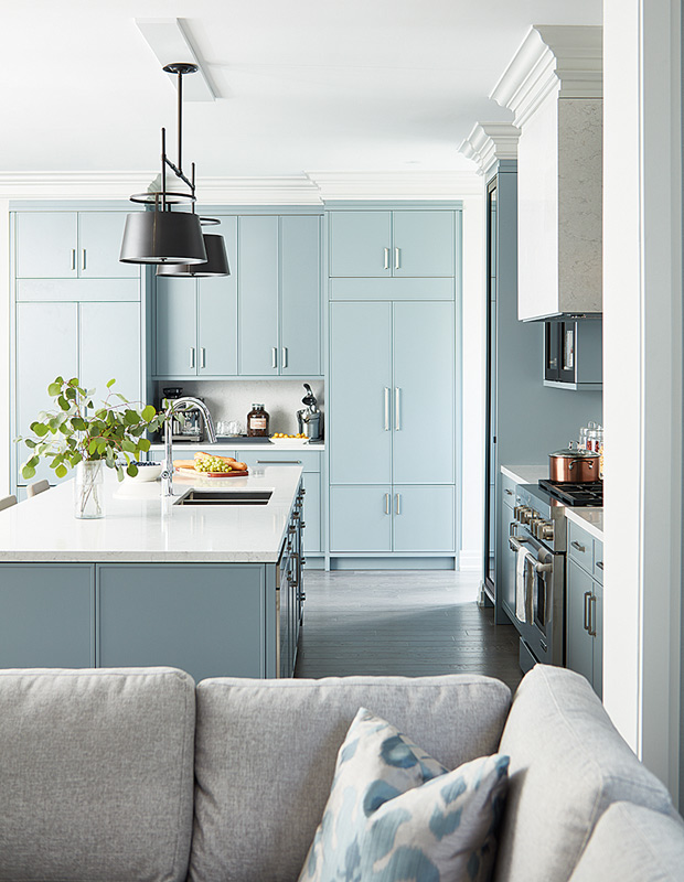 Colorful kitchens blue cabinets