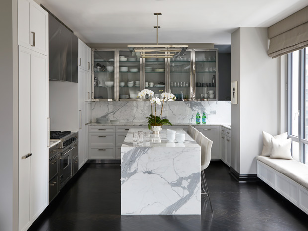 Ryan Korban luxurious living kitchen with marble island